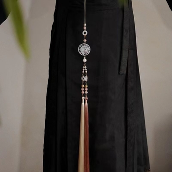 Hanfu pojasni privjesak, Liuli, ručna izrada, drevni stil, dugi resi