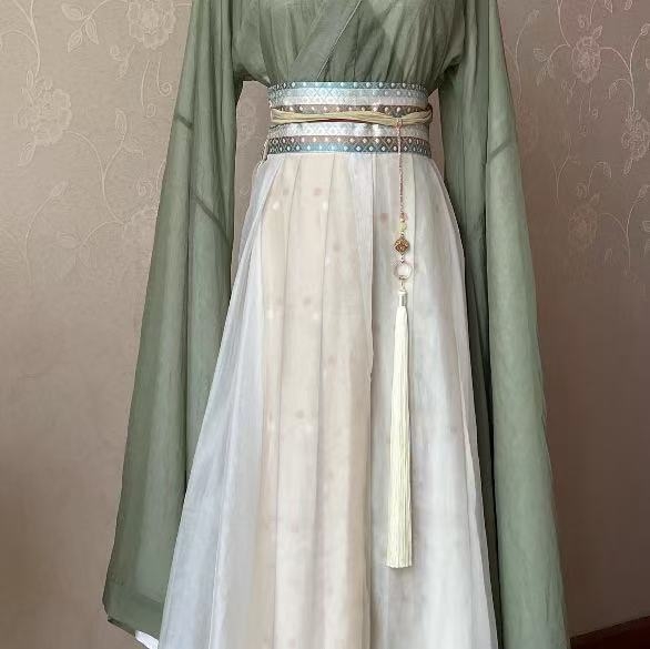 Hanfu pojasni privjesak, Liuli, ručna izrada, drevni stil, dugi resi