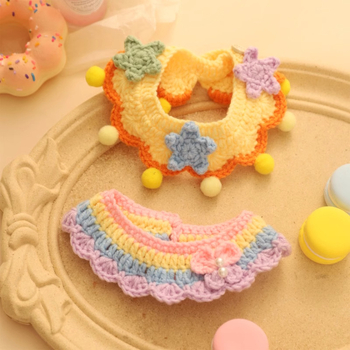 Ogrlica za kućne ljubimce s karikaturalnim uzorkom, vuneni materijal, univerzalno za mačke i pse, za sve sezone