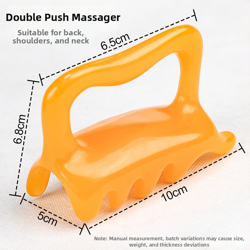 Zilin rezīnālais masāžas skrāpis mugurai, viduklim un pleciem – dubultais spiediens, 95 g, veselīga masāža un fitnesa ķermenis