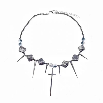 Nakit od titan čelika s geometrijskim privjeskom, obična lančić, elektroplatirano završno