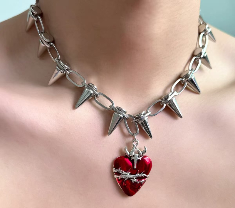 Nakit od titan čelika s geometrijskim privjeskom, obična lančić, elektroplatirano završno