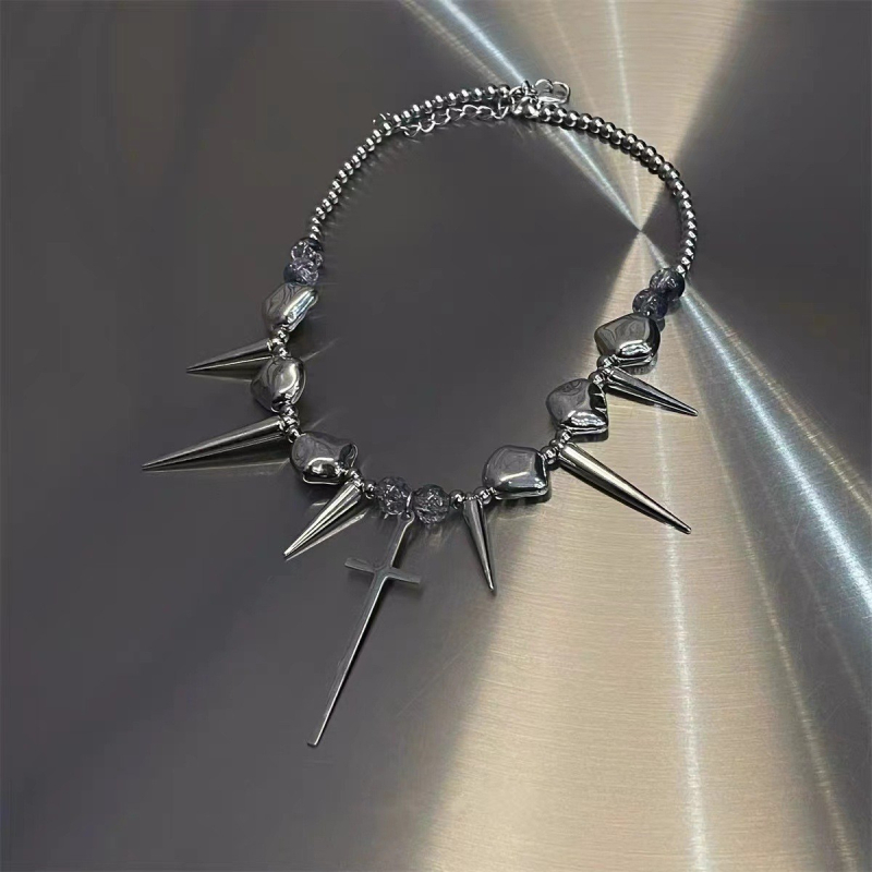 Nakit od titan čelika s geometrijskim privjeskom, obična lančić, elektroplatirano završno