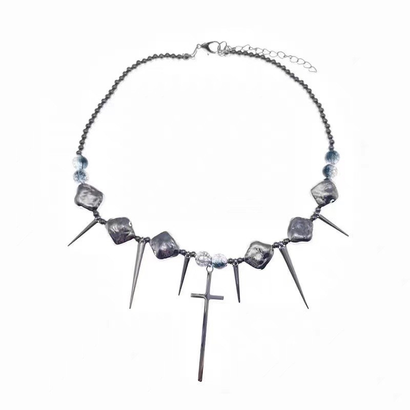 Nakit od titan čelika s geometrijskim privjeskom, obična lančić, elektroplatirano završno