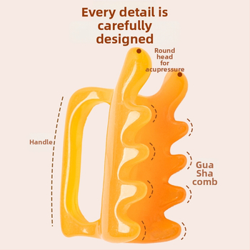 Divpusējs gua sha masāžas rīks no sveķiem mugurai, viduklim un pleciem; 95 g; piemērots veselības masāžai un fitnesam; drukāts logo; pielāgošana pieejama