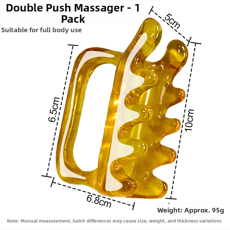 Divpusējs gua sha masāžas rīks no sveķiem mugurai, viduklim un pleciem; 95 g; piemērots veselības masāžai un fitnesam; drukāts logo; pielāgošana pieejama