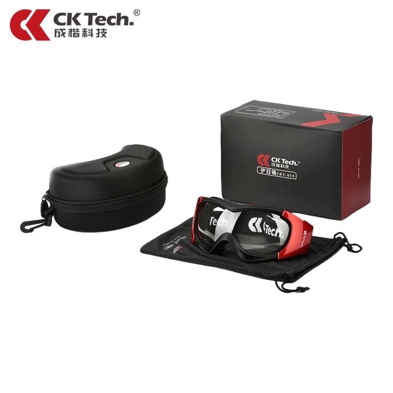 CKY-053 Aizsargbrilles, PC materiāls, 1,5 mm lēcu biezums, putekļu aizsardzība, vēja un trieciens izturība