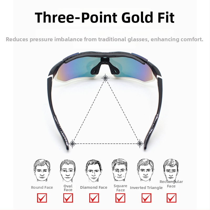 Jalgrattasõidu prillid - tuulekindlad, udutõrje, UV kaitse, täis raam, unisex