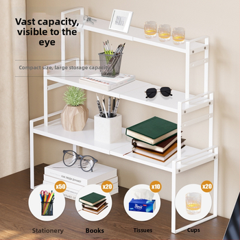 Zdvihací stojan na stôl, úzky štýl, dvojposchodový stolový regál pre desktopové uloženie, kovový, moderný minimalistický štýl