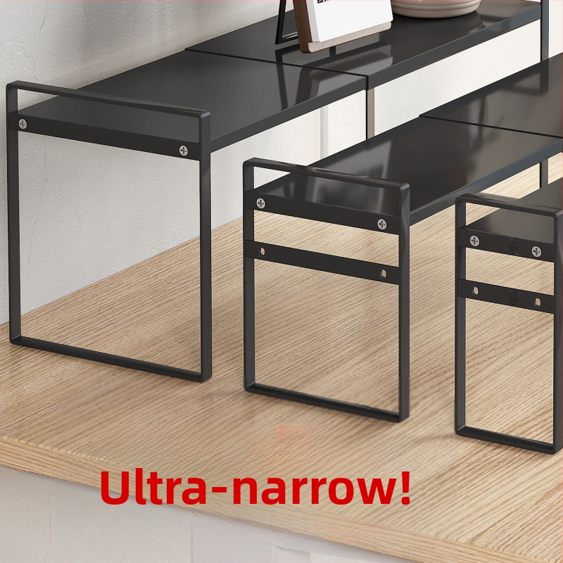 Zdvihací stojan na stôl, úzky štýl, dvojposchodový stolový regál pre desktopové uloženie, kovový, moderný minimalistický štýl