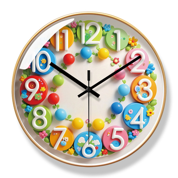 Стилен стенен часовник с ултратихо кварцов механизъм Sun movement, PVC циферблат, захранван от батерия, едностранен