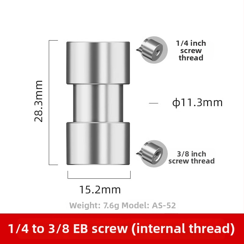 Hot shoe skrūvju adapters, 1/4 diska konversija, divslāņu hot shoe, alumīnija sakausējums