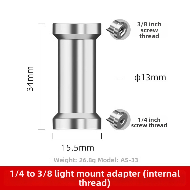 Hot shoe skrūvju adapters, 1/4 diska konversija, divslāņu hot shoe, alumīnija sakausējums