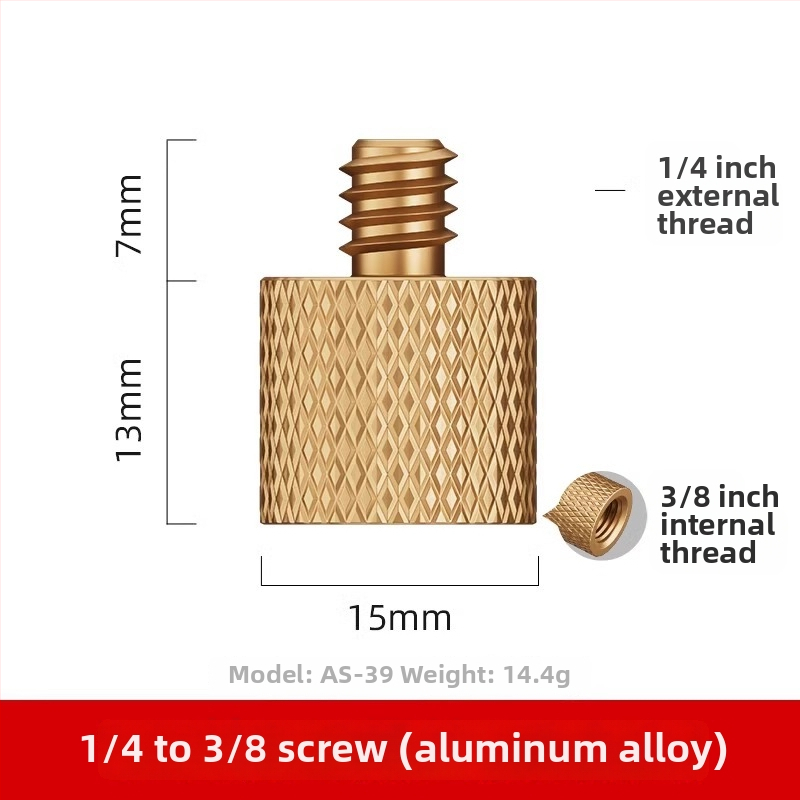 Hot shoe skrūvju adapters, 1/4 diska konversija, divslāņu hot shoe, alumīnija sakausējums