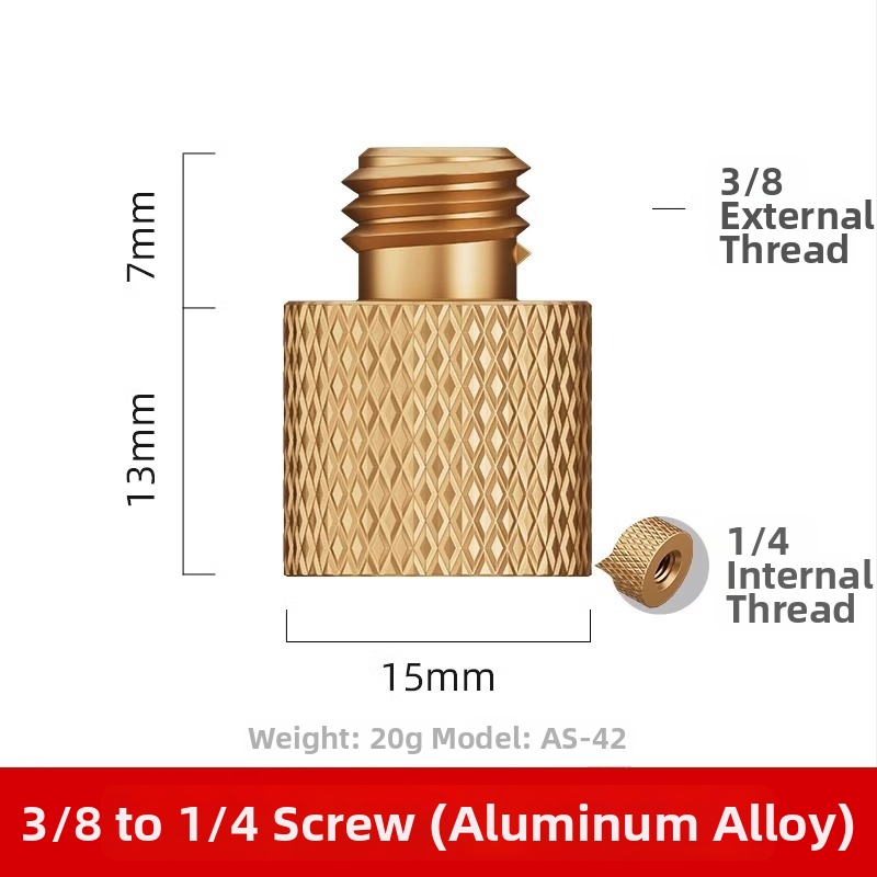 Hot shoe skrūvju adapters, 1/4 diska konversija, divslāņu hot shoe, alumīnija sakausējums