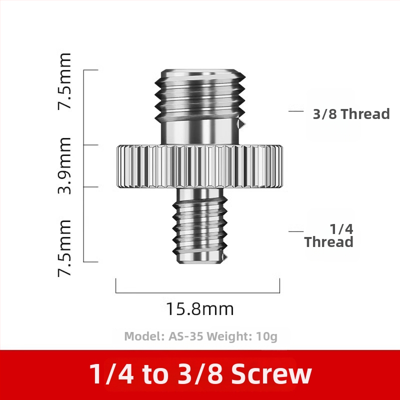 Hot shoe skrūvju adapters, 1/4 diska konversija, divslāņu hot shoe, alumīnija sakausējums