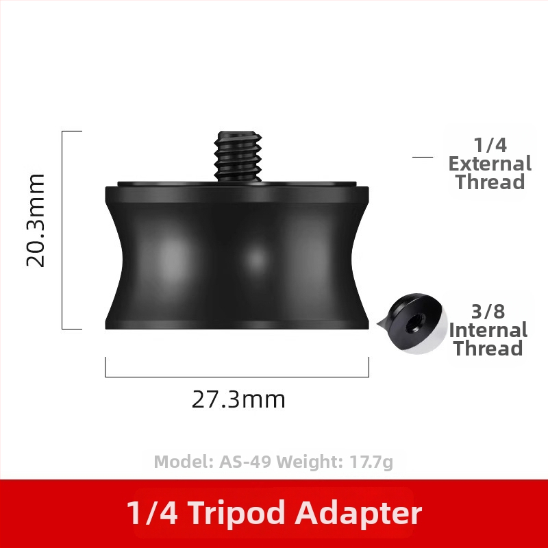 Hot shoe skrūvju adapters, 1/4 diska konversija, divslāņu hot shoe, alumīnija sakausējums