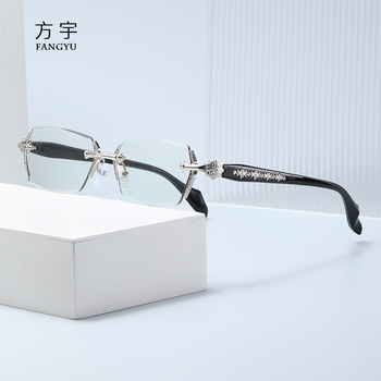 Γυαλιά ανάγνωσης χωρίς σκελετό με PC φακούς κατά της μπλε ακτινοβολίας, τετράγωνο σχήμα, συμβατά με μυωπία, Άνοιξη 2025