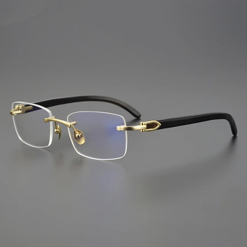 Γυαλιά ανάγνωσης για άνδρες, χωρίς πλαίσιο, αντι-μπλε φως, φακοί PC, μεταλλική+PC κατασκευή, τετράγωνο σχήμα, επαγγελματικό κομψό