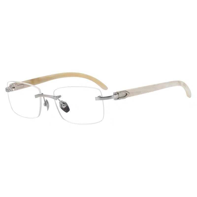 Γυαλιά ανάγνωσης για άνδρες, χωρίς πλαίσιο, αντι-μπλε φως, φακοί PC, μεταλλική+PC κατασκευή, τετράγωνο σχήμα, επαγγελματικό κομψό
