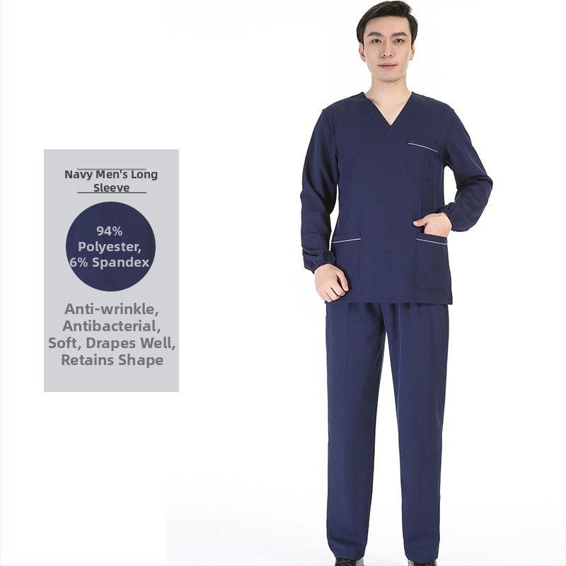 Unisex medicīnisko scrubu komplekts - īsās piedurknes, V kakls, mitrumu vadījošs poliestera-spandeksa audums, 95% poliestera