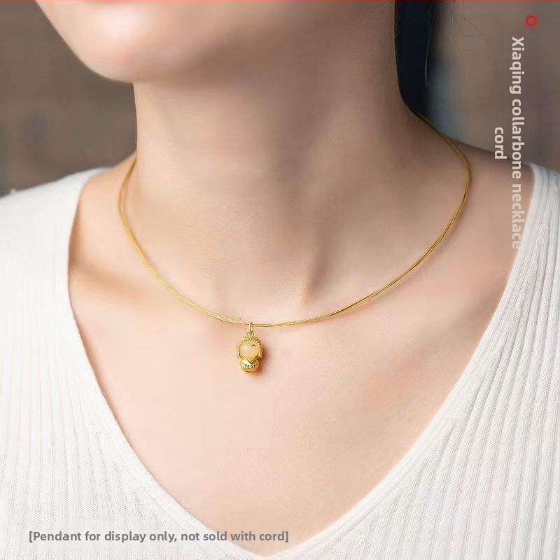 Kaelakee, geomeetriline, mitmekihiline roostevabast terasest madu-kett ja titaniumpuust ripats