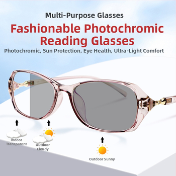 Γυαλιά ανάγνωσης με ευφυείς φωτοευαίσθητους φακούς που αλλάζουν χρώμα, προοδευτικά, ultra-light, όλα-σε-ένα γυαλιά ηλίου • φακοί PC • σκελετός PC μέταλλο • προστασία UV • προστασία από μπλε φως