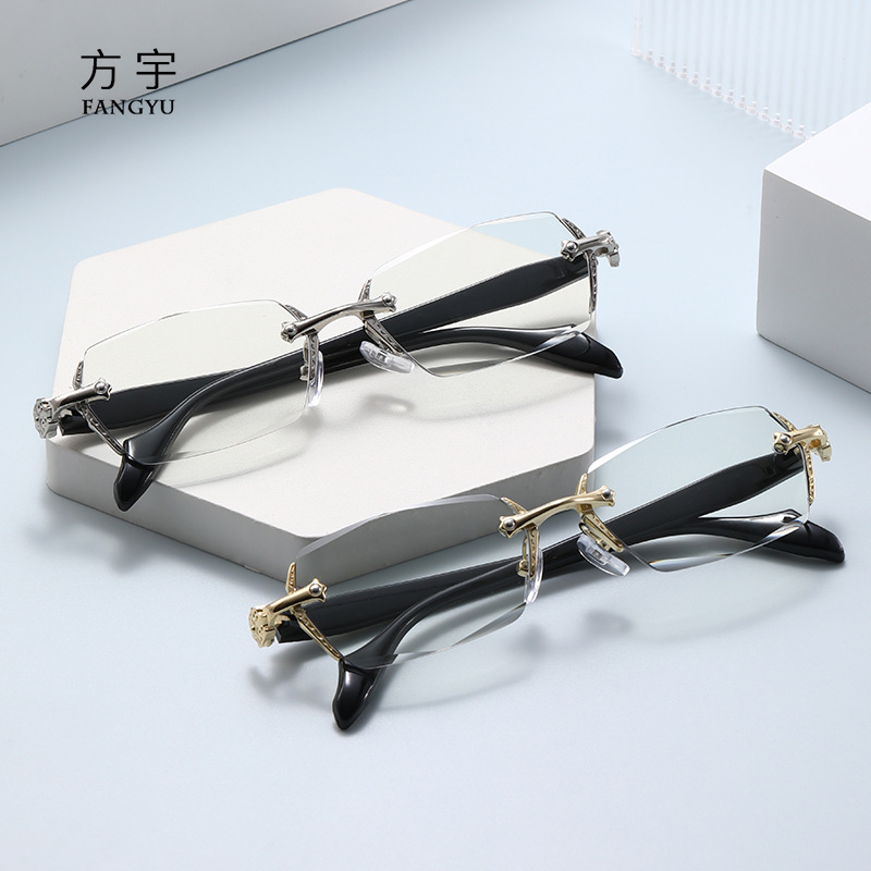 Γυαλιά ανάγνωσης χωρίς σκελετό με PC φακούς, αντί-μπλε φως, τετράγωνο σχήμα, άνοιξη 2025