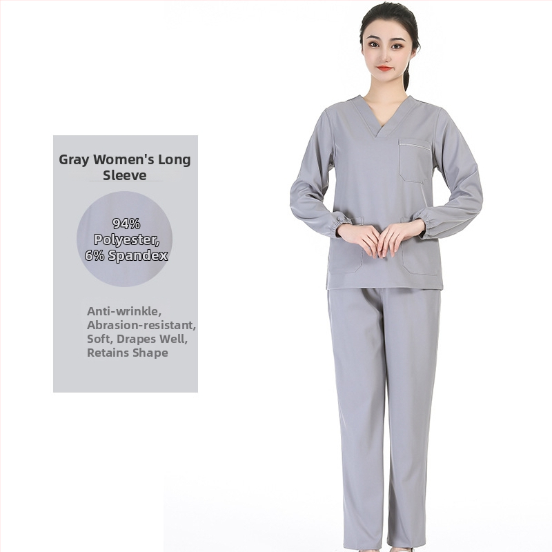 Medicīnas skrub komplekts – poliestera/spandeksa materiāls, unisex, īsas piedurknes, V-veida kakla izgriezums