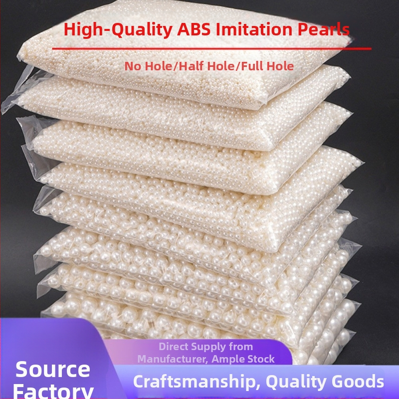 Roztrúsené korálky – ABS imitácia perly, korálky s priamym otvorom, guľaté, vypaľovaný farebný povrch, DIY doplnky
