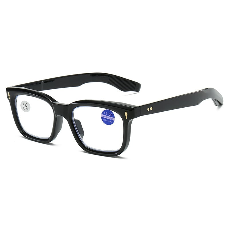 Olvasó szemüveg – Négyzetes keret, Anti-kék fény, UV védelem, Aszferikus lencsék, PC keret, Modell 8306