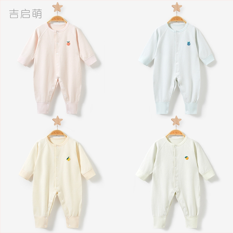 Baby romper kombinezon, 95% pamuk, za novorođenčad 0–12 mj, dugi rukavi, bez kapuljače, unisex, za sve sezone