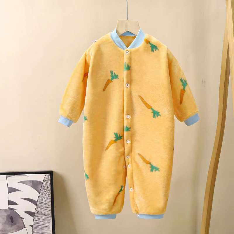 Bejbi flanelni noćni kombinezon s koralnim fleeceom, topao za jesen i zimu