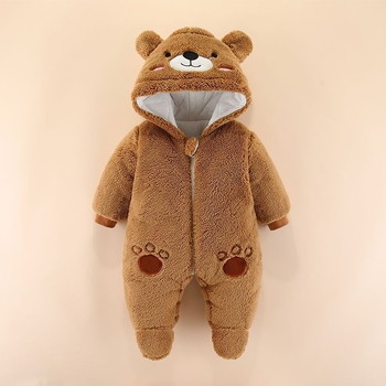 Бебешки гащеризон Corduroy с зайчи пух, качулка, дълъг ръкав, за новородени, пролет