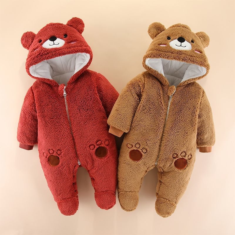 Бебешки гащеризон Corduroy с зайчи пух, качулка, дълъг ръкав, за новородени, пролет