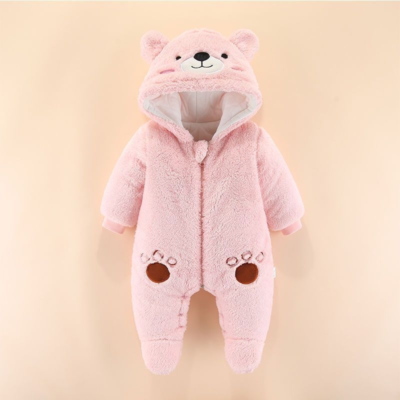 Бебешки гащеризон Corduroy с зайчи пух, качулка, дълъг ръкав, за новородени, пролет