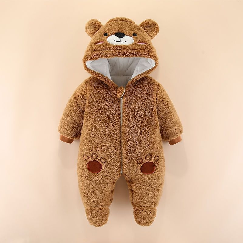 Бебешки гащеризон Corduroy с зайчи пух, качулка, дълъг ръкав, за новородени, пролет