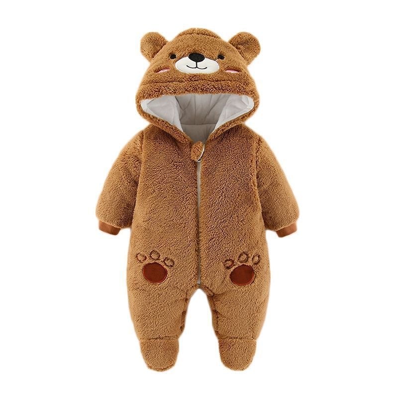 Бебешки гащеризон Corduroy с зайчи пух, качулка, дълъг ръкав, за новородени, пролет