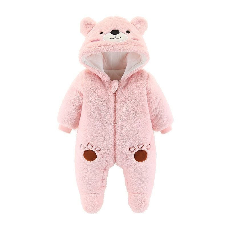 Бебешки гащеризон Corduroy с зайчи пух, качулка, дълъг ръкав, за новородени, пролет