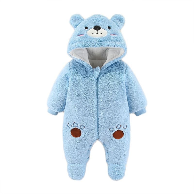 Бебешки гащеризон Corduroy с зайчи пух, качулка, дълъг ръкав, за новородени, пролет