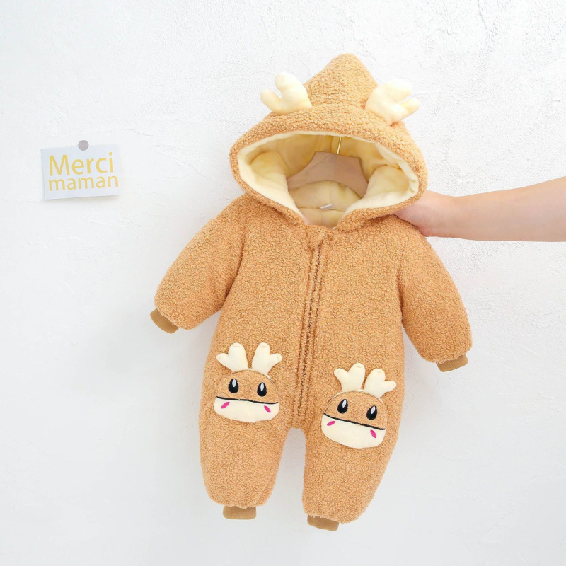 Zimski bebi overal s teddy plišem, unisex, od rođenja do 3 godine, podstavljeno flisom, debeo