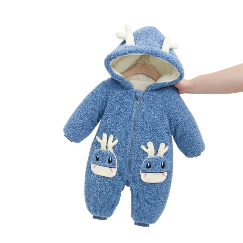 Zimski bebi overal s teddy plišem, unisex, od rođenja do 3 godine, podstavljeno flisom, debeo