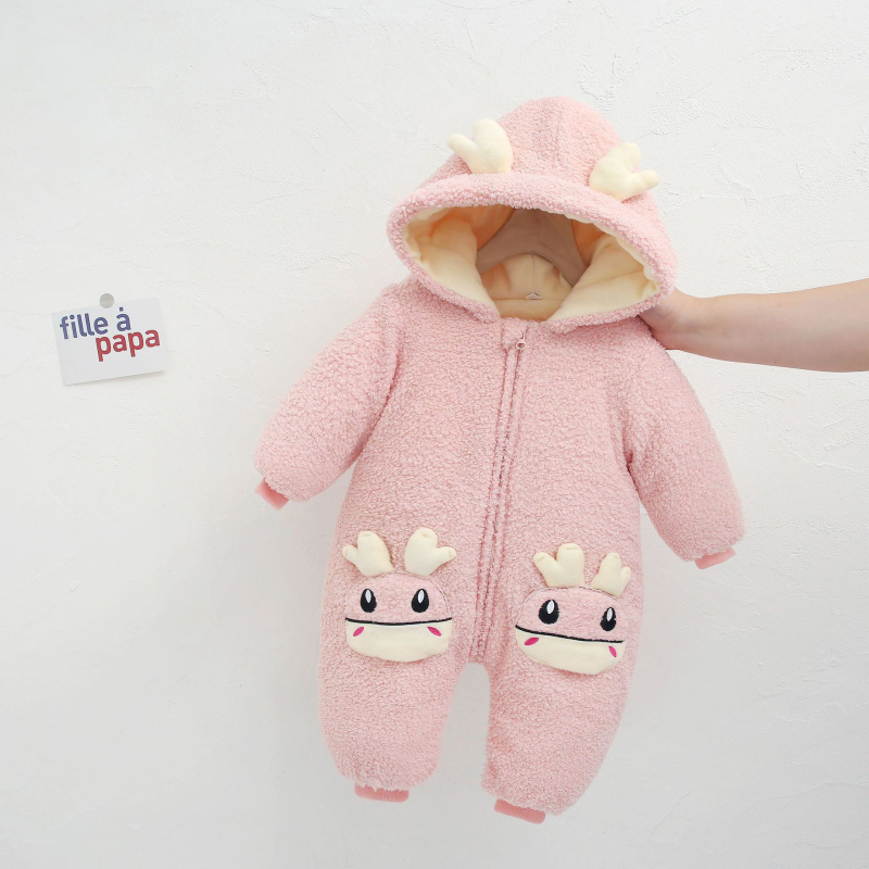 Zimski bebi overal s teddy plišem, unisex, od rođenja do 3 godine, podstavljeno flisom, debeo