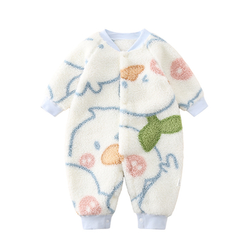 Novorođenički zimski onesie, topao, bezkostni dizajn, 100% poliester, dugi rukav, korejska verzija