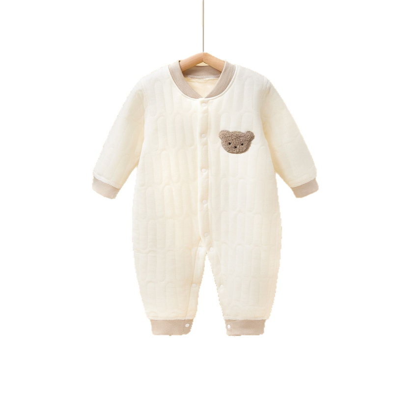 BeBi kombinezon od 100% pamuka, tri sloja podstavljeno, debeli, dugi rukavi, unisex, prednje kopčanje na gumbe