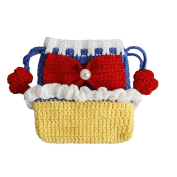 Вълнен монетник с плоден мотив, 1 сгъвка, стил свеж и сладък, лято 2025