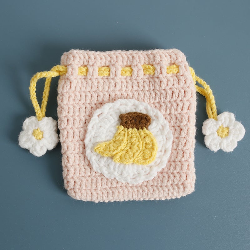 Вълнен монетник с плоден мотив, 1 сгъвка, стил свеж и сладък, лято 2025