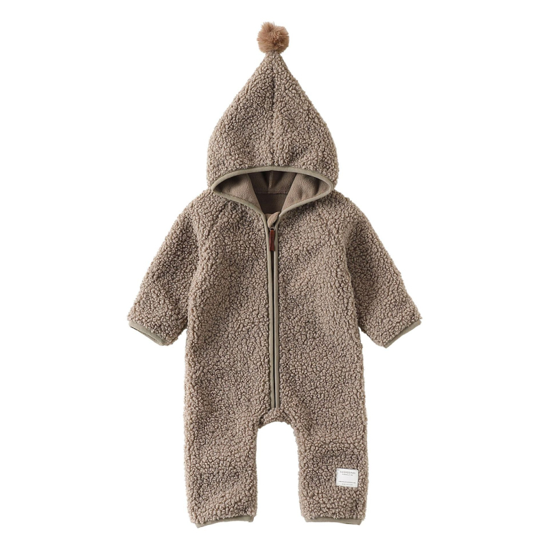 Zimski kombinezon od poliesterskog flisa za bebe i malu djecu, kapuljača, zatvarač, unisex, debeli materijal