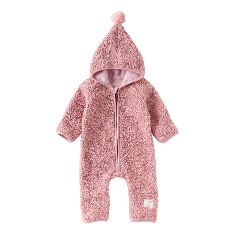 Zimski kombinezon od poliesterskog flisa za bebe i malu djecu, kapuljača, zatvarač, unisex, debeli materijal