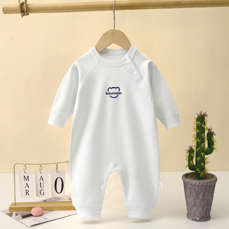 Kombinezon za bebe od 100% češćenog pamuka, dugi rukavi, sve sezone, unisex, novorođenče, zatvara se jednim gumbom